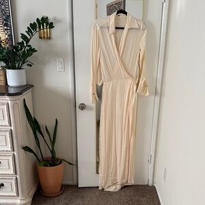 Free People Elegant Cream Maxi Dress